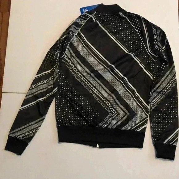 NWT Adidas black and white striped long sleeve casual athletic  jacket XXS - Picture 3 of 6